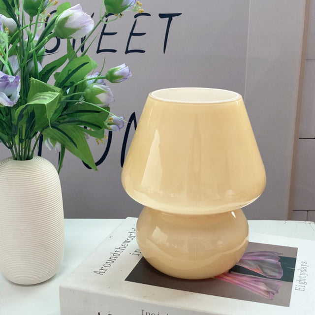 Unique Fungi Shaped Glass Table Lamp