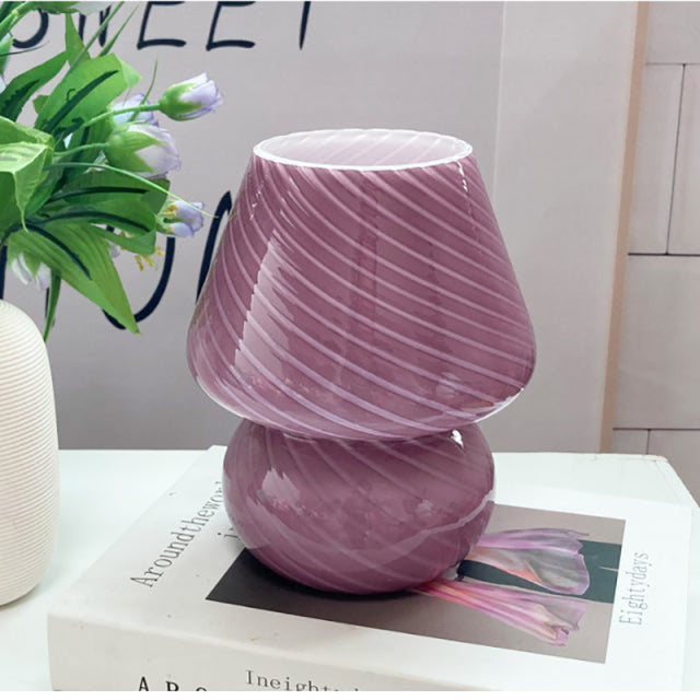Unique Fungi Shaped Glass Table Lamp