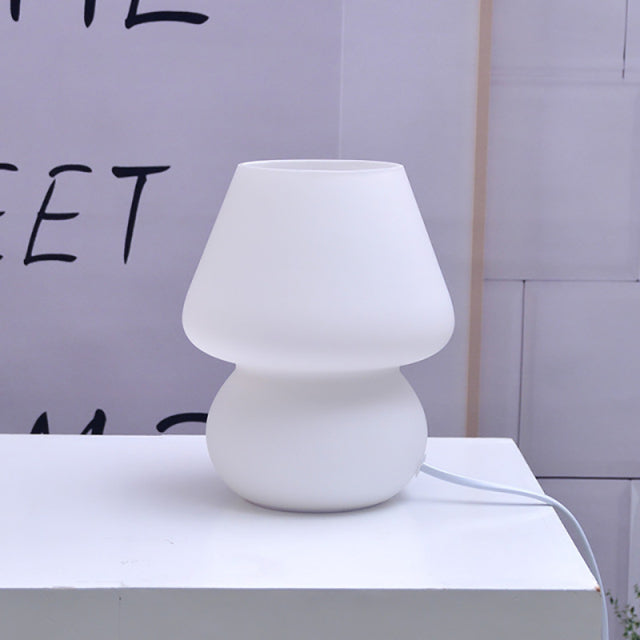 Unique Fungi Shaped Glass Table Lamp