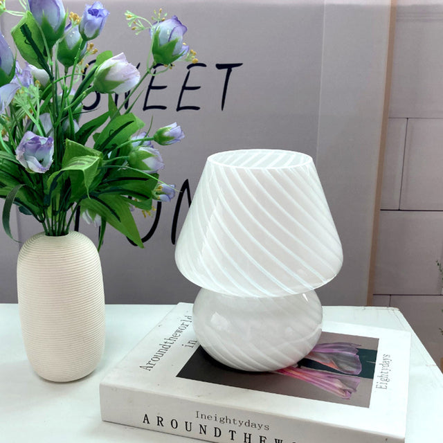 Unique Fungi Shaped Glass Table Lamp
