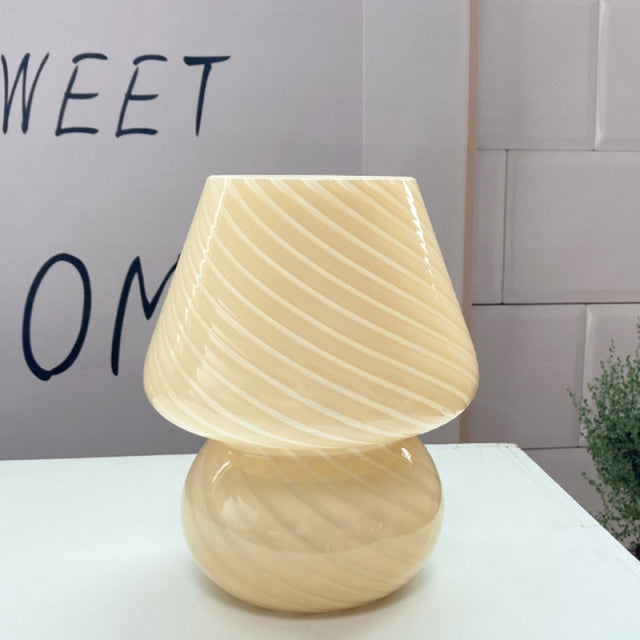 Unique Fungi Shaped Glass Table Lamp