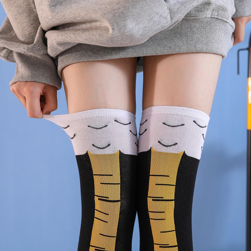Funny Chicken Print Ankle Socks