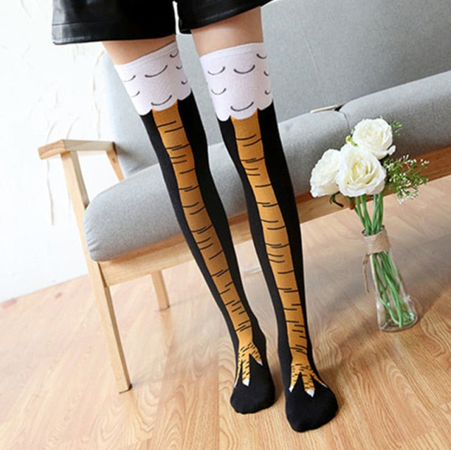 Funny Chicken Print Ankle Socks