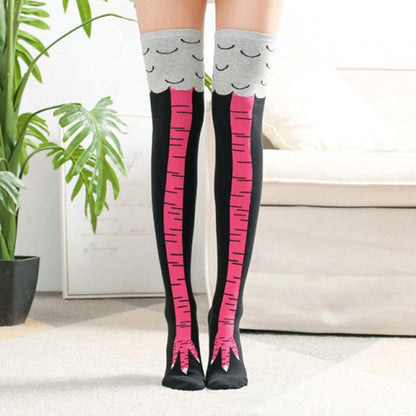 Funny Chicken Print Ankle Socks