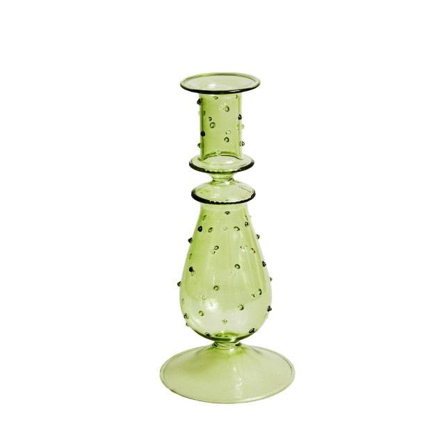 Soft Pink Glass Candle Holder Decorative Table Light
