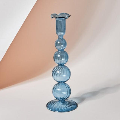 Soft Pink Glass Candle Holder Decorative Table Light