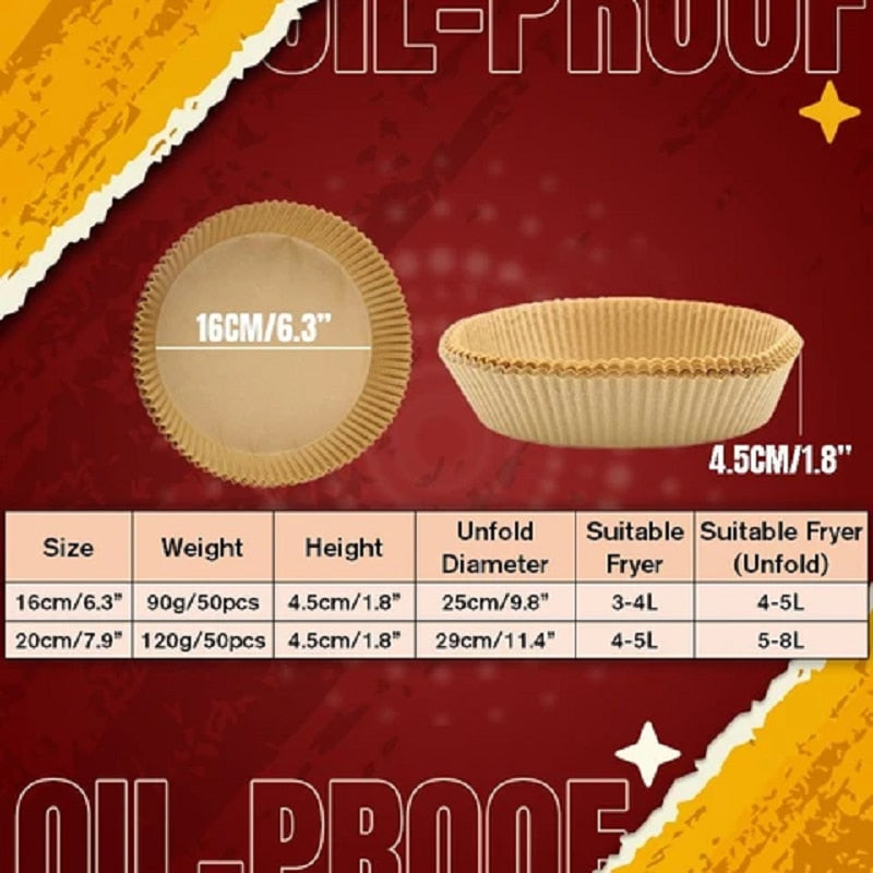 Non Stick Air Fryer Paper Tray Liners
