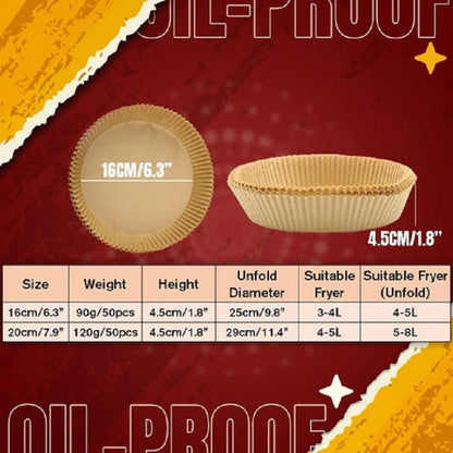Non Stick Air Fryer Paper Tray Liners