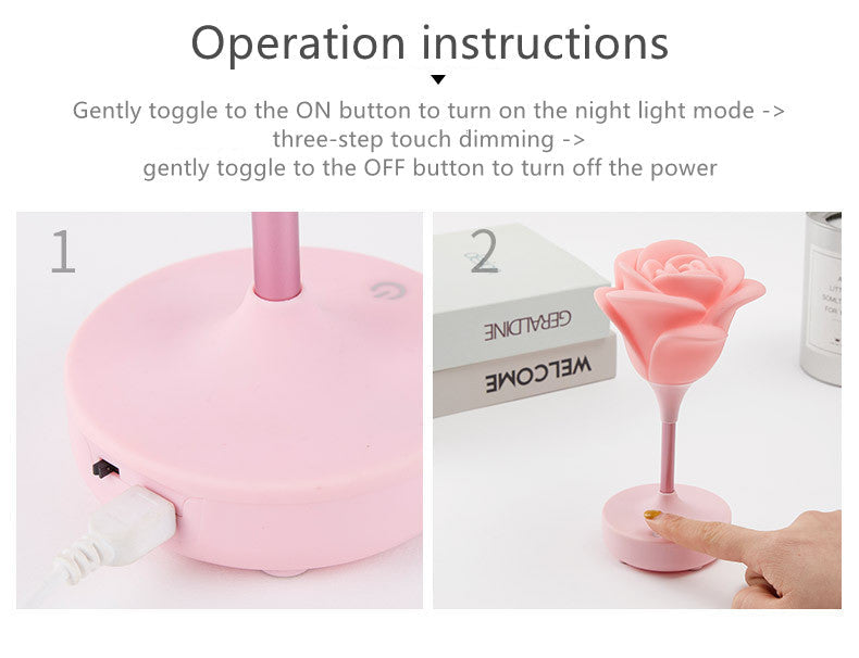 Pretty Floral Soft Glow Table Lamp