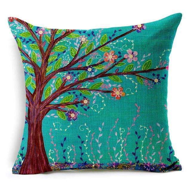Colorful Bird Tree Life Home Decor Pillow Cover