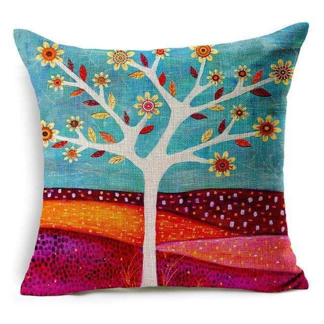 Colorful Bird Tree Life Home Decor Pillow Cover