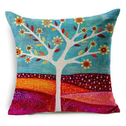 Colorful Bird Tree Life Home Decor Pillow Cover
