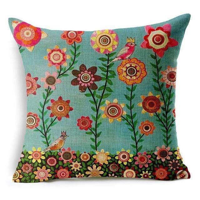 Colorful Bird Tree Life Home Decor Pillow Cover
