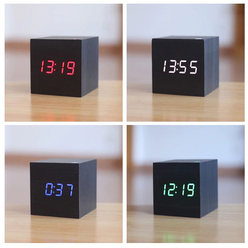 Stylish Wood LED Desk Clock Noxord