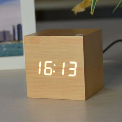 Stylish Wood LED Desk Clock Noxord
