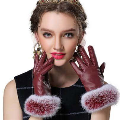 Luxurious Rabbit Fur Winter Gloves for Women