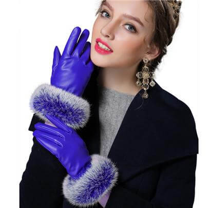 Luxurious Rabbit Fur Winter Gloves for Women