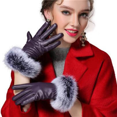 Luxurious Rabbit Fur Winter Gloves for Women