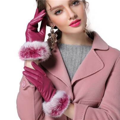 Luxurious Rabbit Fur Winter Gloves for Women