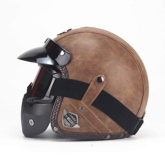 Classic Open Face Bike Helmet With Goggles