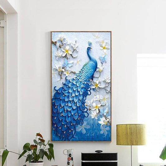 Vibrant Peacock Gem Art Painting Kit - Cofik