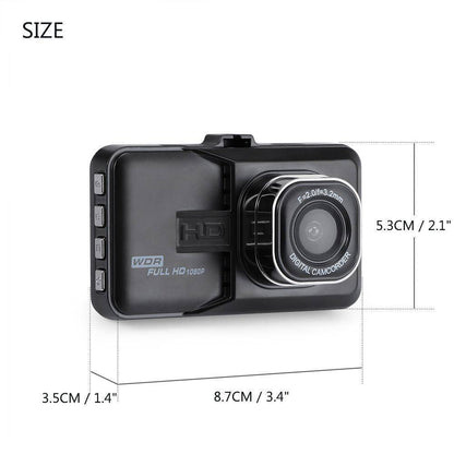 Compact 3 Car Dash Cam 1080P HD Recorder