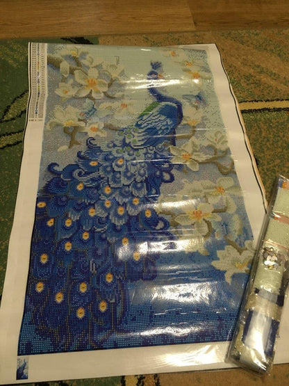Vibrant Peacock Gem Art Painting Kit