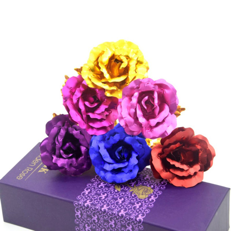 24K Gold Rose Pendant in Luxury Gift Box