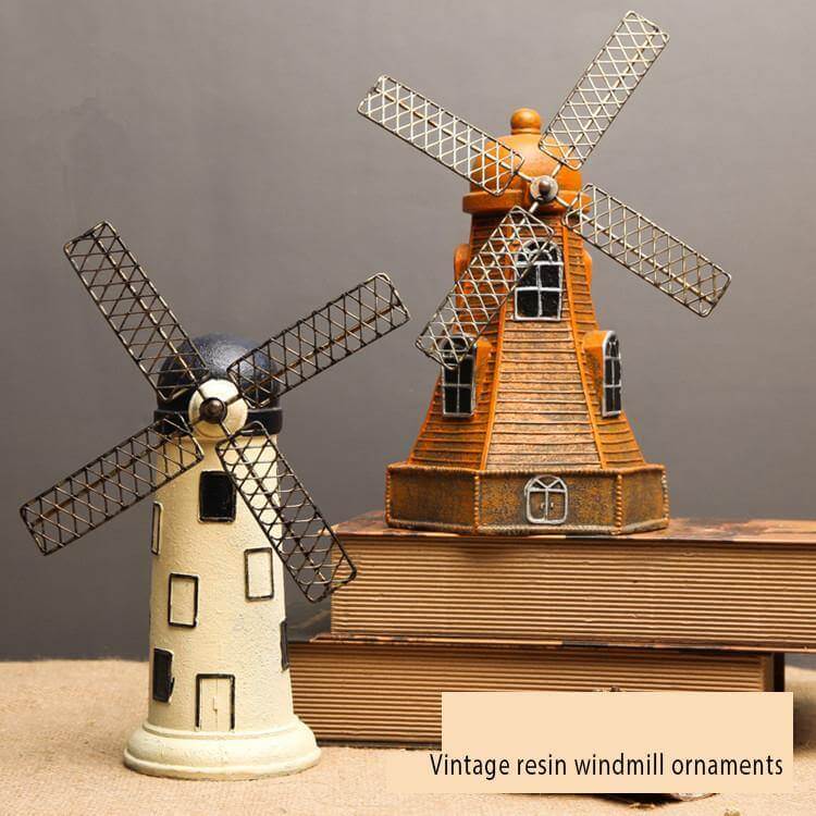 Colorful Retro Windmill Piggy Bank Ornaments