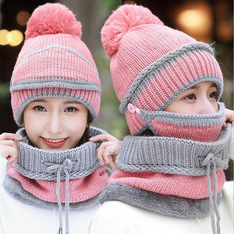 Warm 3 in 1 Winter Beanie Set