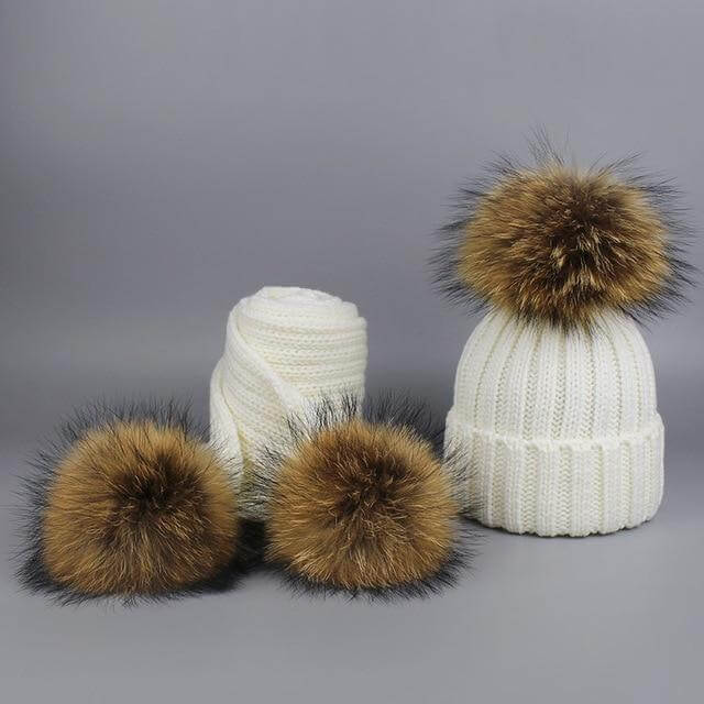 Cozy Fur Beanie and Scarf Winter Set