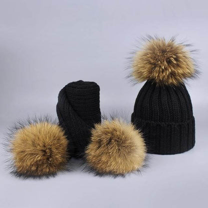 Cozy Fur Beanie and Scarf Winter Set