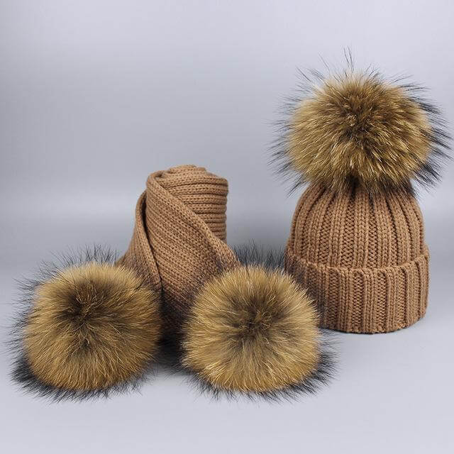 Cozy Fur Beanie and Scarf Winter Set