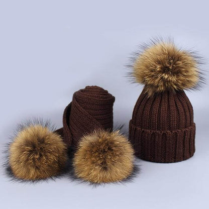 Cozy Fur Beanie and Scarf Winter Set