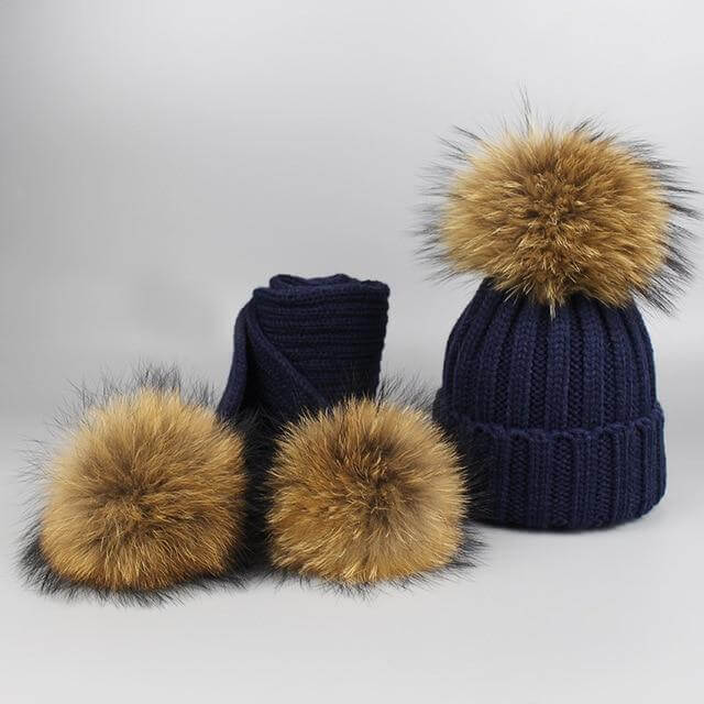 Cozy Fur Beanie and Scarf Winter Set