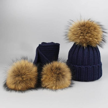 Cozy Fur Beanie and Scarf Winter Set