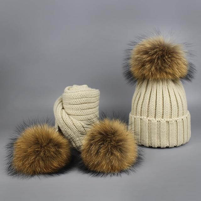 Cozy Fur Beanie and Scarf Winter Set - Cofik
