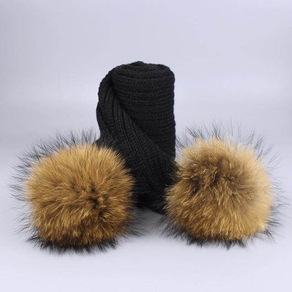 Cozy Fur Beanie and Scarf Winter Set