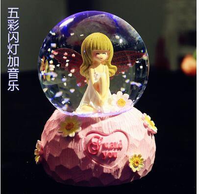 Beautiful LED Glass Ball Musical Night Light Decoration