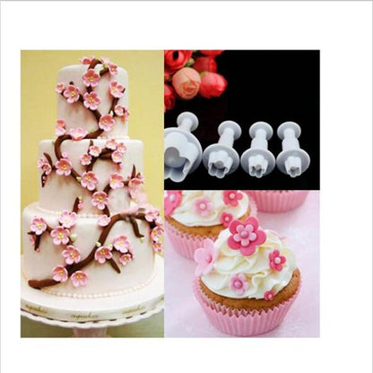 4 Piece Pastry Decorating Kit Floral Shapes