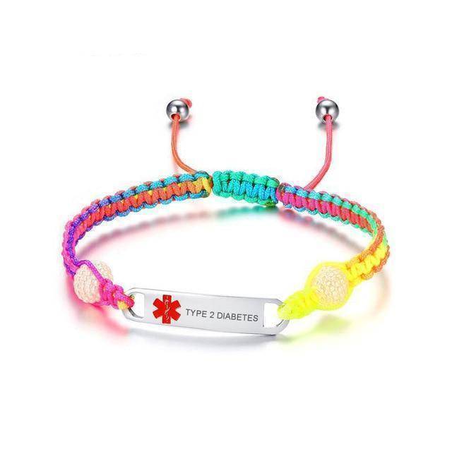 Colorful Kids Medical Alert Diabetes ID Bracelet - Cofik