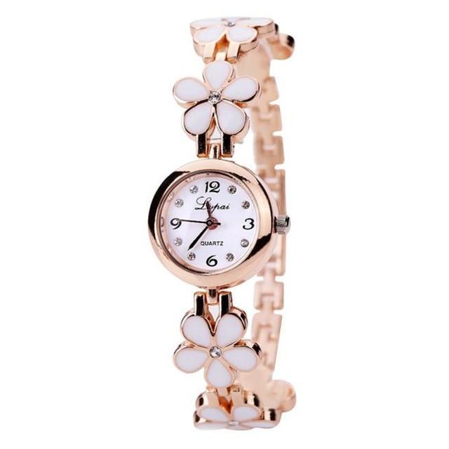 Elegant Floral Strap Ladies Quartz Watch