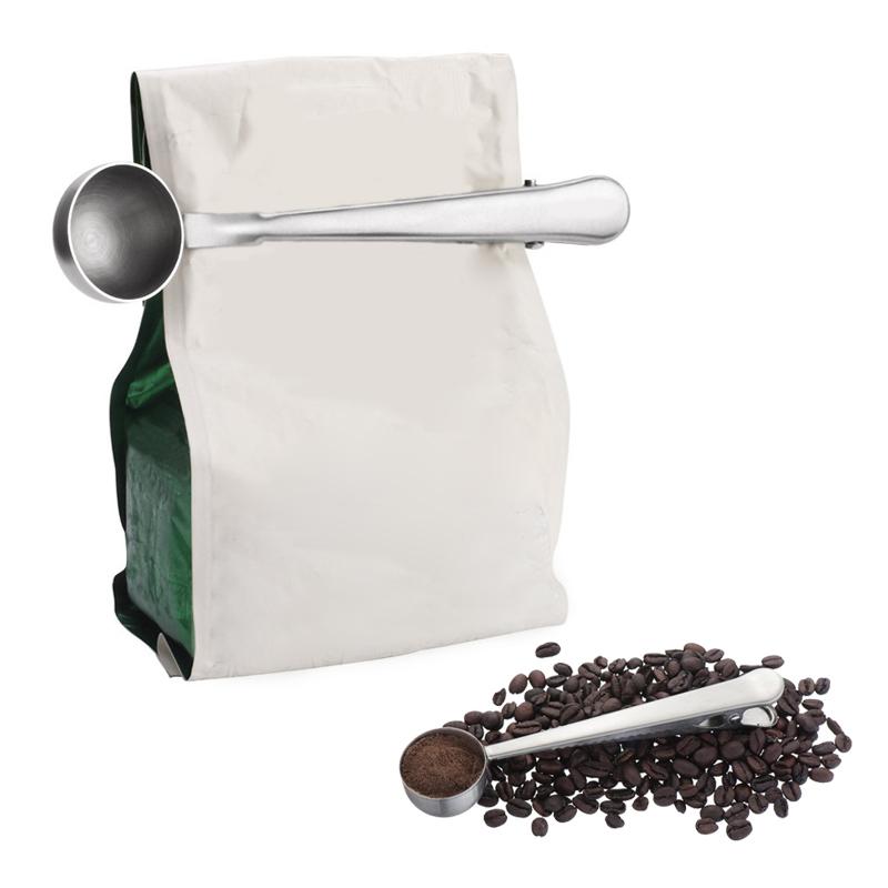 Compact Coffee Scoop and Spoon Clip Set