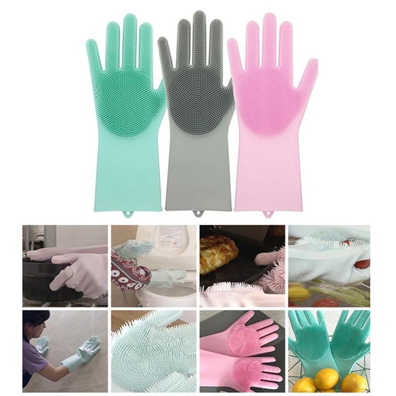 Practical Rubber Cleaning Gloves Pair