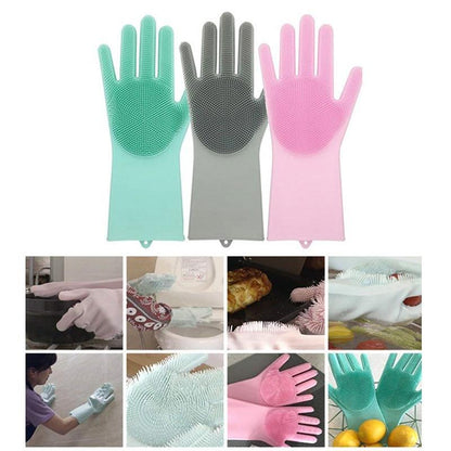 Practical Rubber Cleaning Gloves Pair