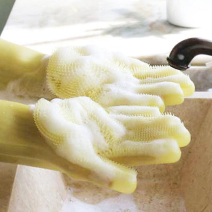 Practical Rubber Cleaning Gloves Pair