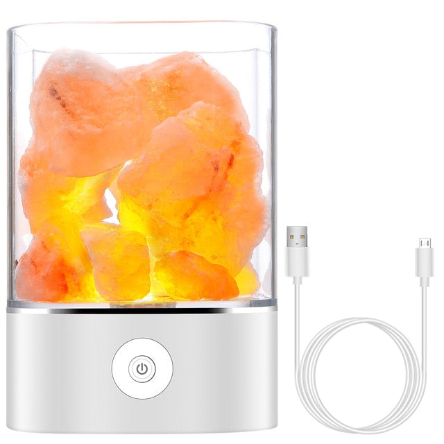 Natural Salt Table Lamp & Air Cleaner White