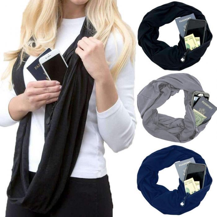 Practical Pocket Scarf Wrap with Storage - Cofik