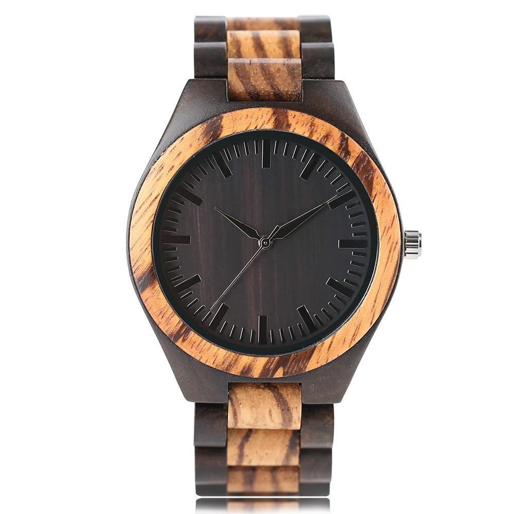 Eco Friendly Bamboo Wood Watch - Brown Leather Strap - Cofik