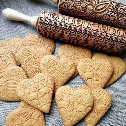 Holiday Patterned Baking Rolling Pin
